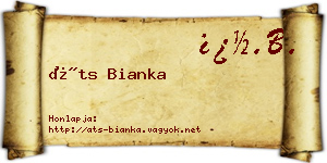 Áts Bianka névjegykártya