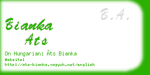 bianka ats business card